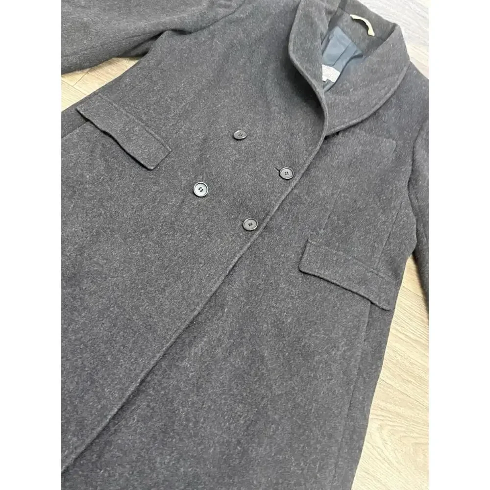 Vintage Pure New Wool Trench Coat Full Length Charcoal Sz 18 Made N Yugoslavia - Picture 2 of 13